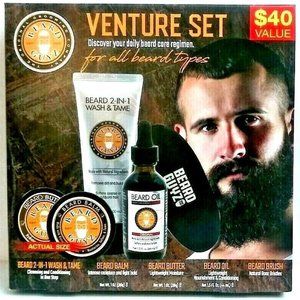 Beard Guys Venture Set for All Beards Kit 2-in-1 Wash, Beard Balm, Oil